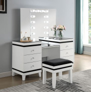 Vanity Set Madonna Collection White/Black by Furniture of America