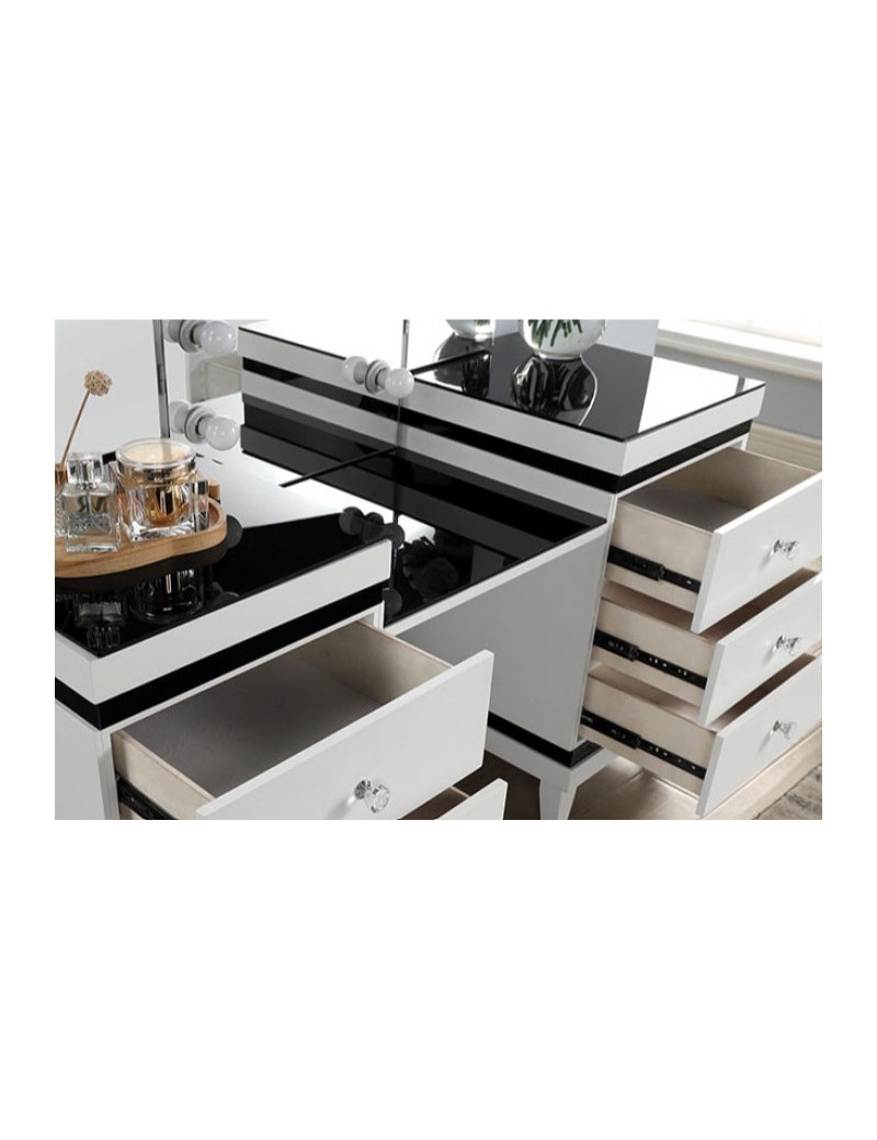 Vanity Set Madonna Collection White/Black by Furniture of America