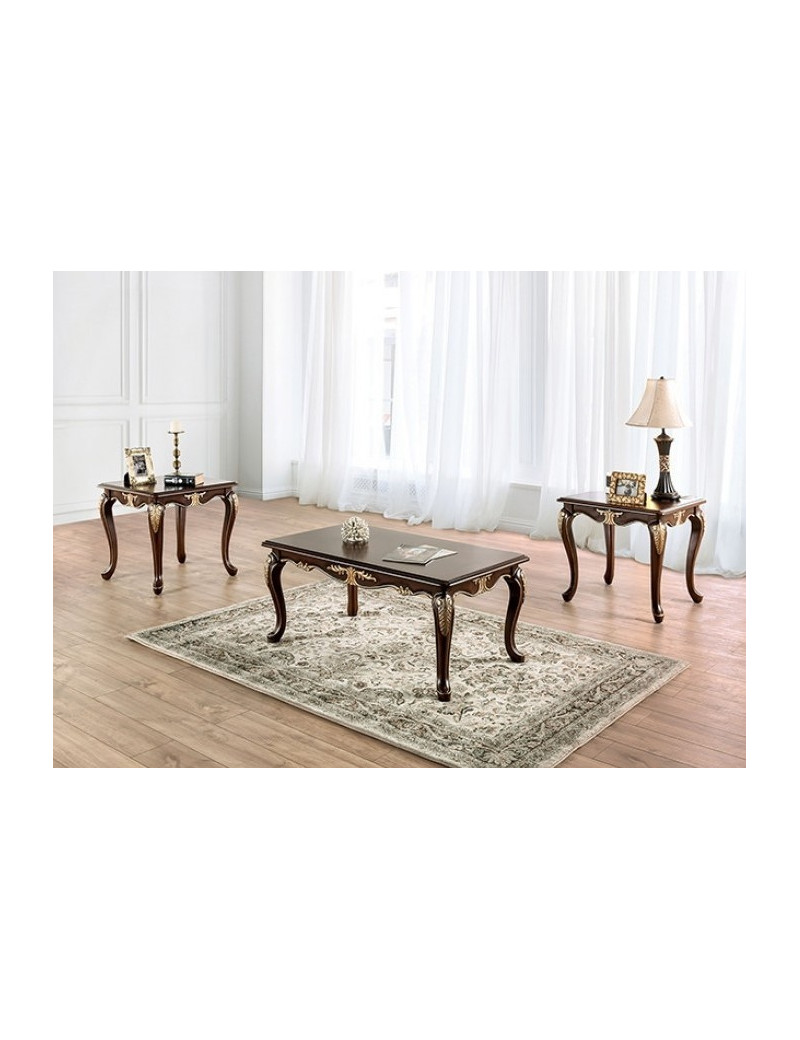 FM65004BG Traditional Living Room Dark Cherry/Beige Yucatan Collection by Furniture of America