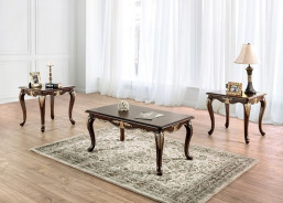 FM65004BG Traditional Living Room Dark Cherry/Beige Yucatan Collection by Furniture of America