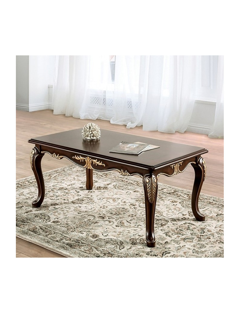 FM65004BG Traditional Living Room Dark Cherry/Beige Yucatan Collection by Furniture of America