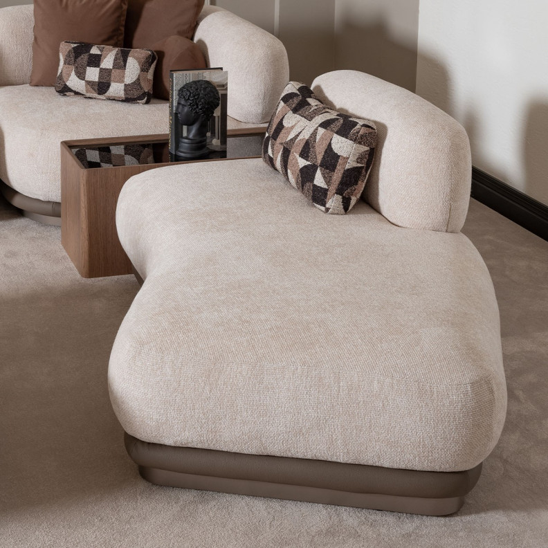 Armless Chaise Saddle Brown Bristol Point Collection By Michael Amini LFR-BSTL841-FWN-226