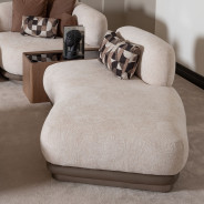 Armless Chaise Saddle Brown Bristol Point Collection By Michael Amini LFR-BSTL841-FWN-226