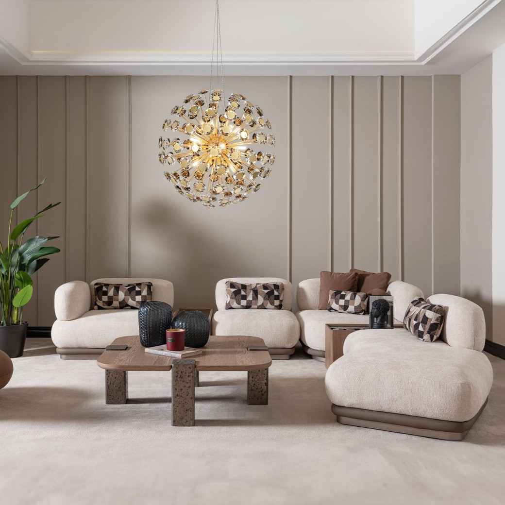 Armless Chaise Saddle Brown Bristol Point Collection By Michael Amini LFR-BSTL841-FWN-226