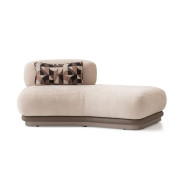 Armless Chaise Saddle Brown Bristol Point Collection By Michael Amini LFR-BSTL841-FWN-226