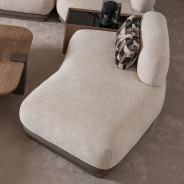 Armless Chaise Saddle Brown Bristol Point Collection By Michael Amini LFR-BSTL841-FWN-226