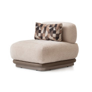 Armless Chair Saddle Brown Bristol Point Collection By Michael Amini LFR-BSTL841-FWN-226