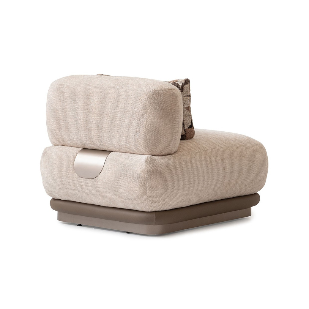 Armless Chair Saddle Brown Bristol Point Collection By Michael Amini LFR-BSTL841-FWN-226