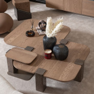 Cocktail Table Large Saddle Brown Bristol Collection By Michael Amini