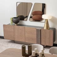 Console Table Saddle Brown Bristol Point Collection by Michael Amini. LFR-BSTL223-226
