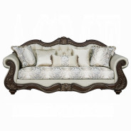LV03830 Living room Beige Fabric & Cherry Finish Pierce Collection By Acme Furniture