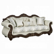 LV03830 Living room Beige Fabric & Cherry Finish Pierce Collection By Acme Furniture