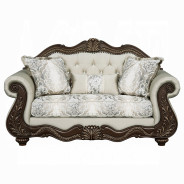 LV03830 Living room Beige Fabric & Cherry Finish Pierce Collection By Acme Furniture