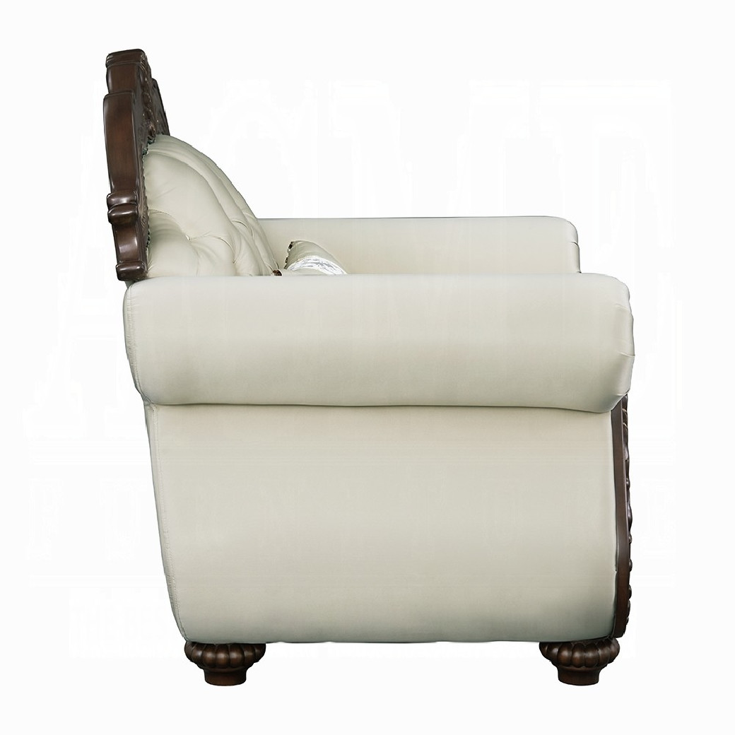LV03830 Living room Beige Fabric & Cherry Finish Pierce Collection By Acme Furniture