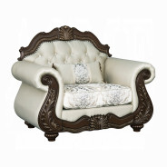 LV03830 Living room Beige Fabric & Cherry Finish Pierce Collection By Acme Furniture