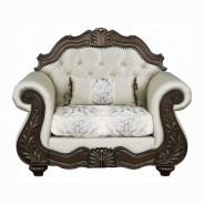 LV03830 Living room Beige Fabric & Cherry Finish Pierce Collection By Acme Furniture