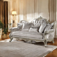 LV03820 Living Room Beige Fabric & Champagne Finish Libertee Collection By Acme Furniture