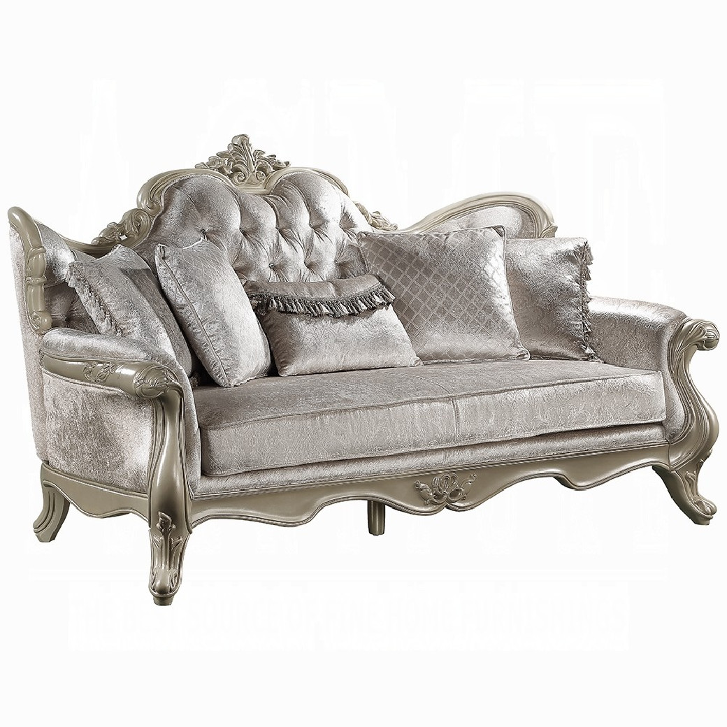 LV03820 Living Room Beige Fabric & Champagne Finish Libertee Collection By Acme Furniture