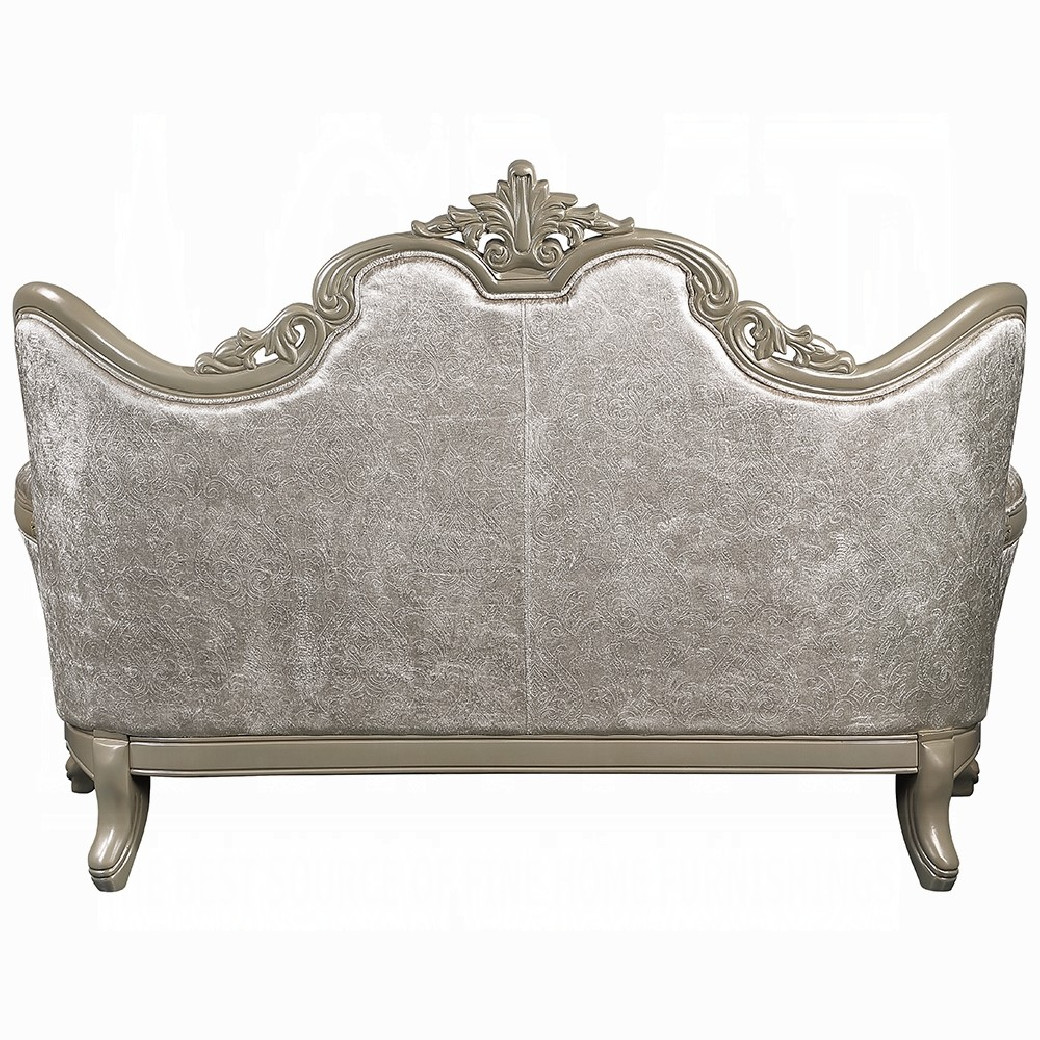 LV03820 Living Room Beige Fabric & Champagne Finish Libertee Collection By Acme Furniture
