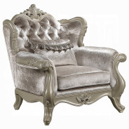 LV03820 Living Room Beige Fabric & Champagne Finish Libertee Collection By Acme Furniture