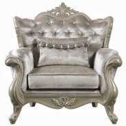 LV03820 Living Room Beige Fabric & Champagne Finish Libertee Collection By Acme Furniture