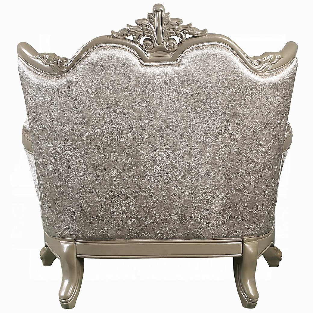 LV03820 Living Room Beige Fabric & Champagne Finish Libertee Collection By Acme Furniture