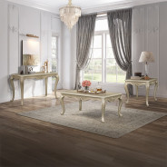 LV03820 Living Room Beige Fabric & Champagne Finish Libertee Collection By Acme Furniture