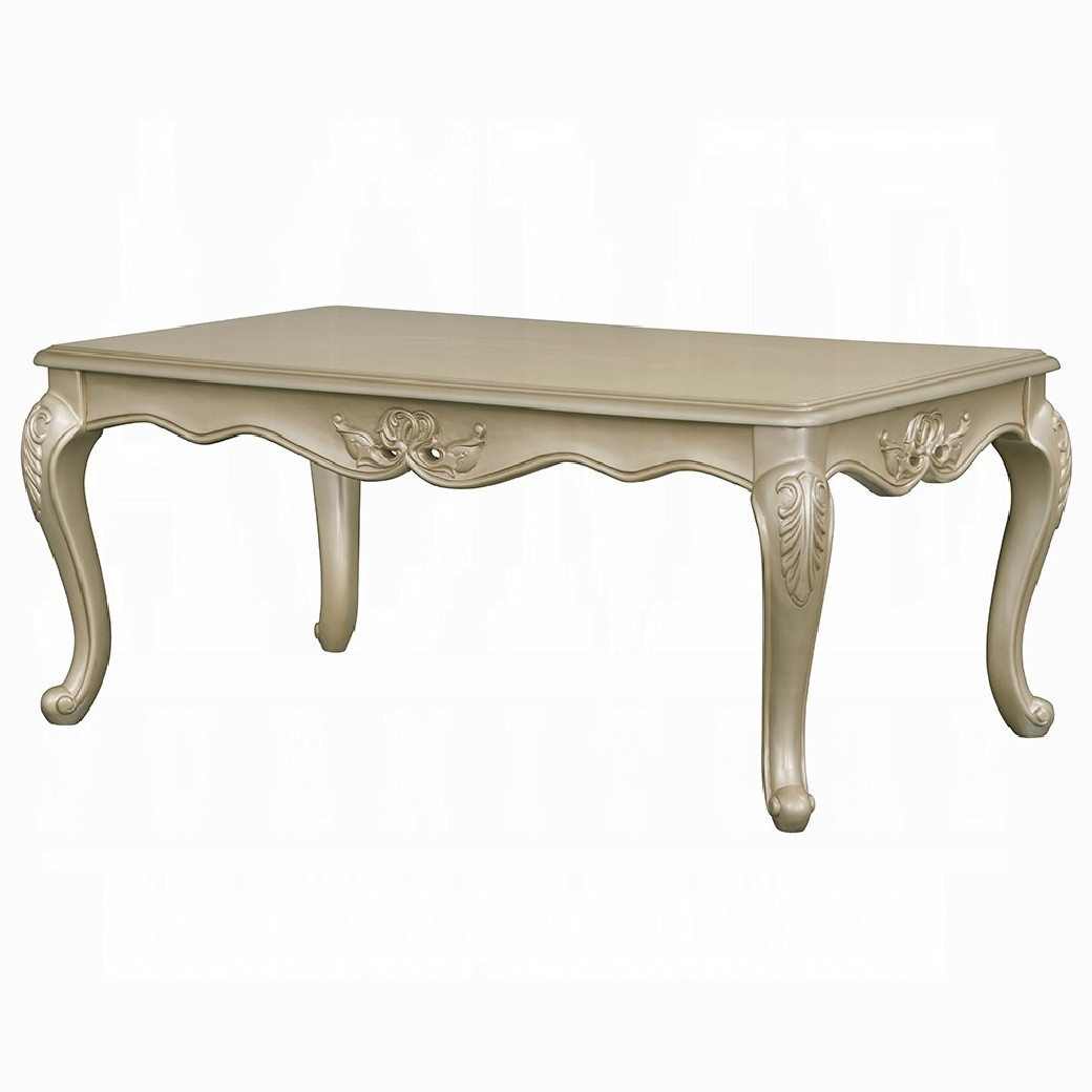 LV03820 Living Room Beige Fabric & Champagne Finish Libertee Collection By Acme Furniture