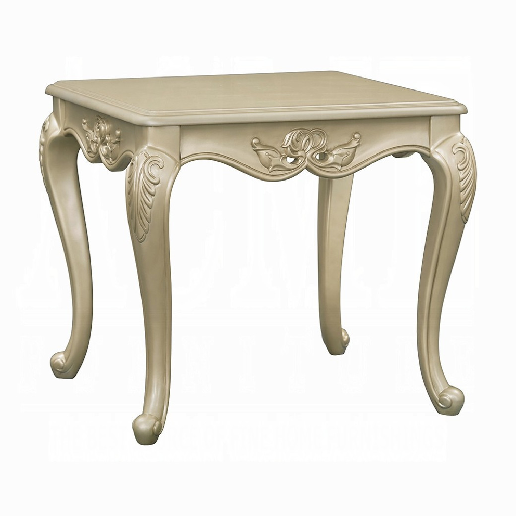 LV03820 Living Room Beige Fabric & Champagne Finish Libertee Collection By Acme Furniture
