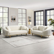 LV03850 Living room Ivory Velvet Martina Collection By Acme Furniture