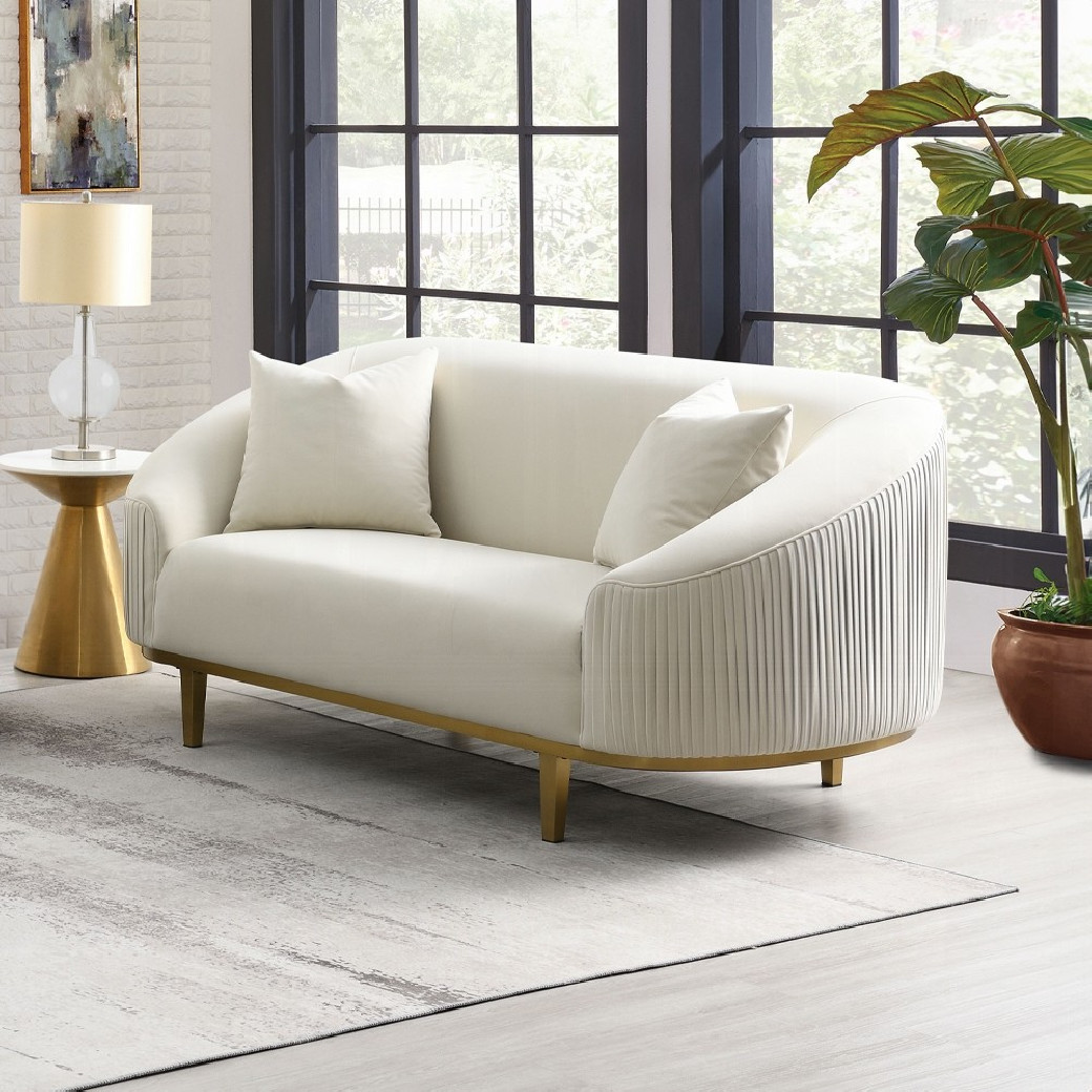 LV03850 Living room Ivory Velvet Martina Collection By Acme Furniture