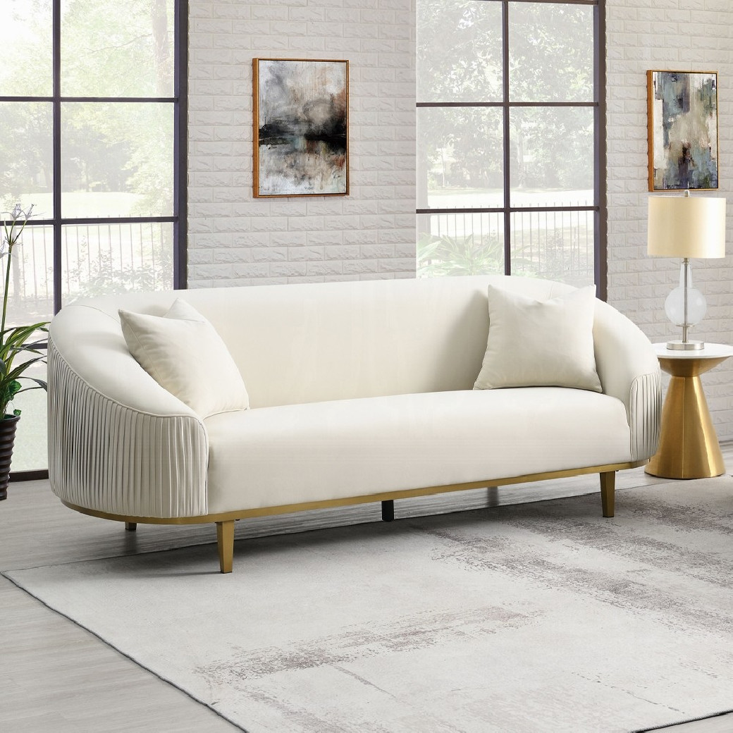 LV03850 Living room Ivory Velvet Martina Collection By Acme Furniture