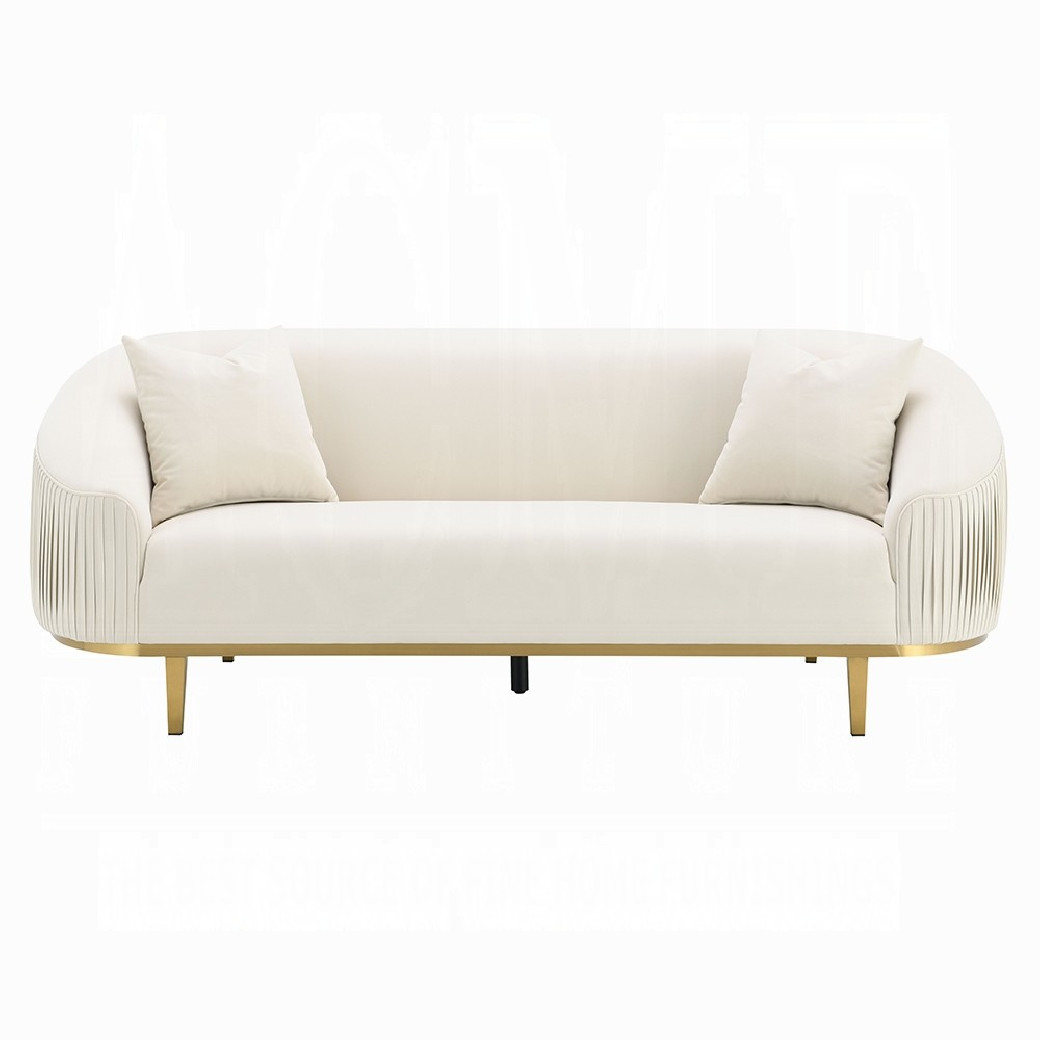 LV03850 Living room Ivory Velvet Martina Collection By Acme Furniture