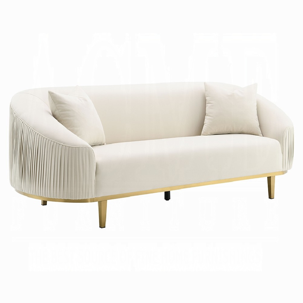 LV03850 Living room Ivory Velvet Martina Collection By Acme Furniture