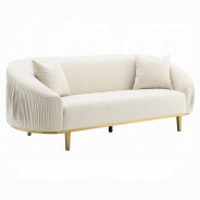 LV03850 Living room Ivory Velvet Martina Collection By Acme Furniture