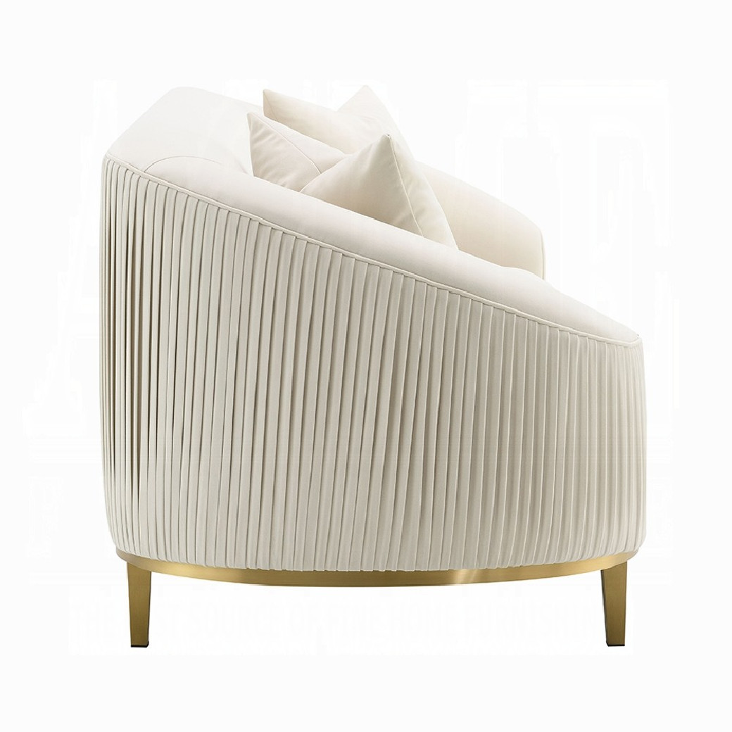LV03850 Living room Ivory Velvet Martina Collection By Acme Furniture