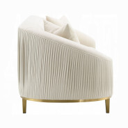 LV03850 Living room Ivory Velvet Martina Collection By Acme Furniture