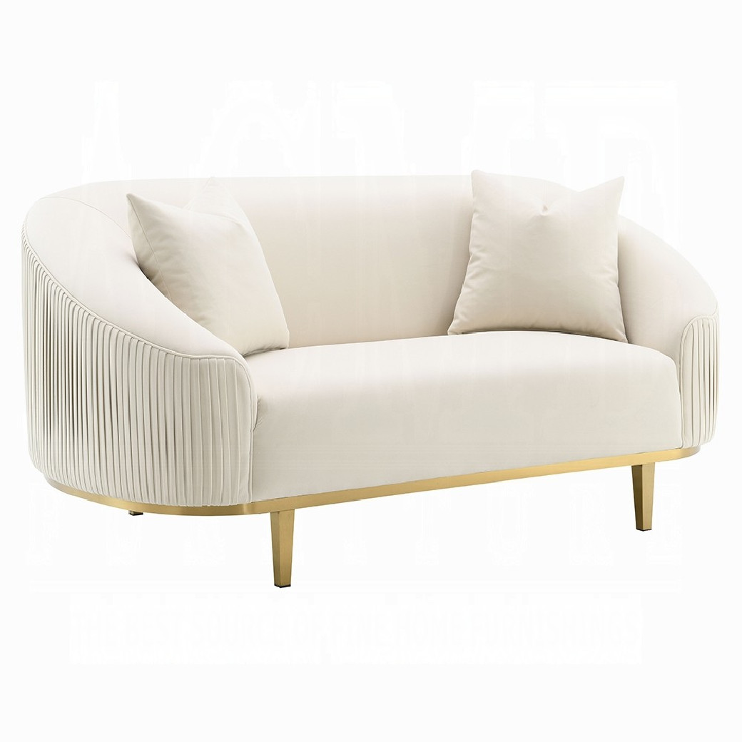 LV03850 Living room Ivory Velvet Martina Collection By Acme Furniture
