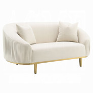 LV03850 Living room Ivory Velvet Martina Collection By Acme Furniture