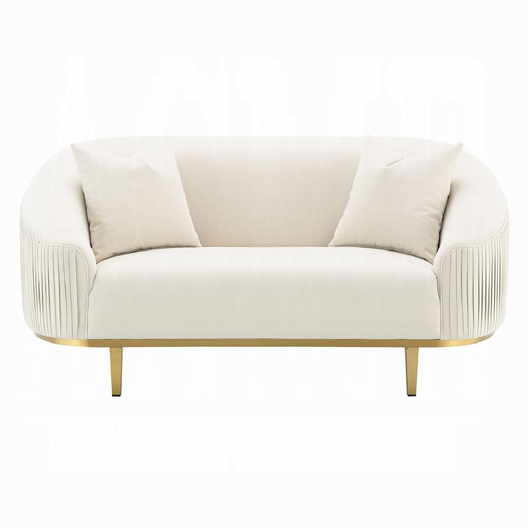 LV03850 Living room Ivory Velvet Martina Collection By Acme Furniture