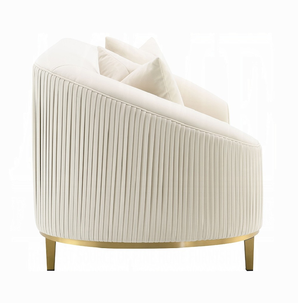 LV03850 Living room Ivory Velvet Martina Collection By Acme Furniture