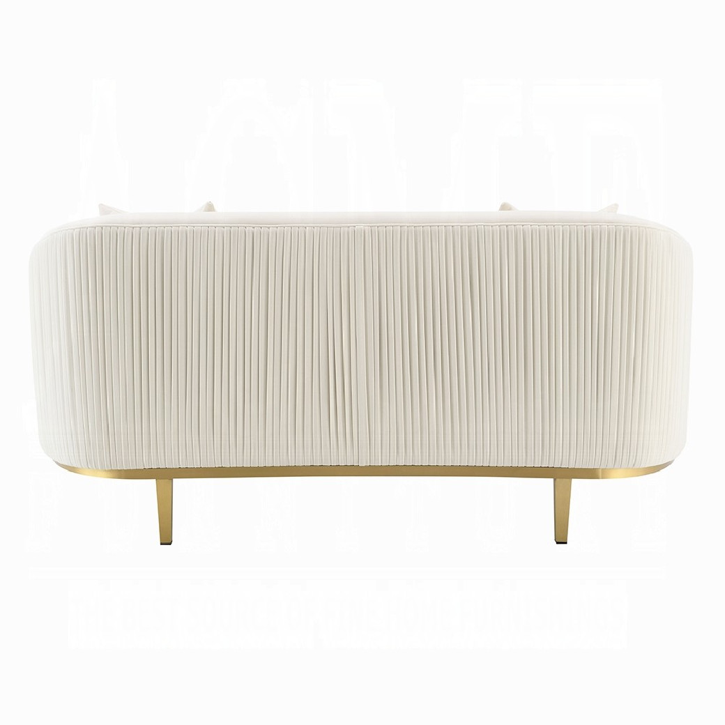 LV03850 Living room Ivory Velvet Martina Collection By Acme Furniture