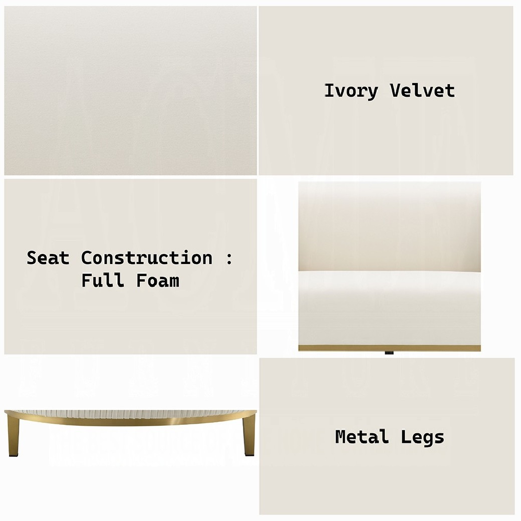 LV03850 Living room Ivory Velvet Martina Collection By Acme Furniture