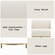 LV03850 Living room Ivory Velvet Martina Collection By Acme Furniture