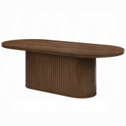 DN02855 7PC Dining Set Oak Finish Contemporary Style Gamarya Collection By Acme Furniture