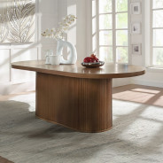 DN02855 7PC Dining Set Oak Finish Contemporary Style Gamarya Collection By Acme Furniture