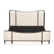 Queen Upholstered Bed 3pc Warm Pecan Camellia Field Collection By Michael Amini 9090000EK3-400