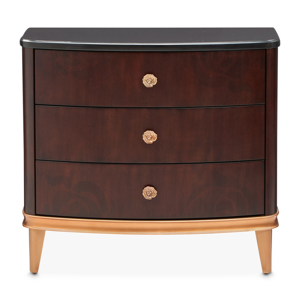 Nightstand Warm Pecan Camellia Field Collection By Michael Amini 9090040-400