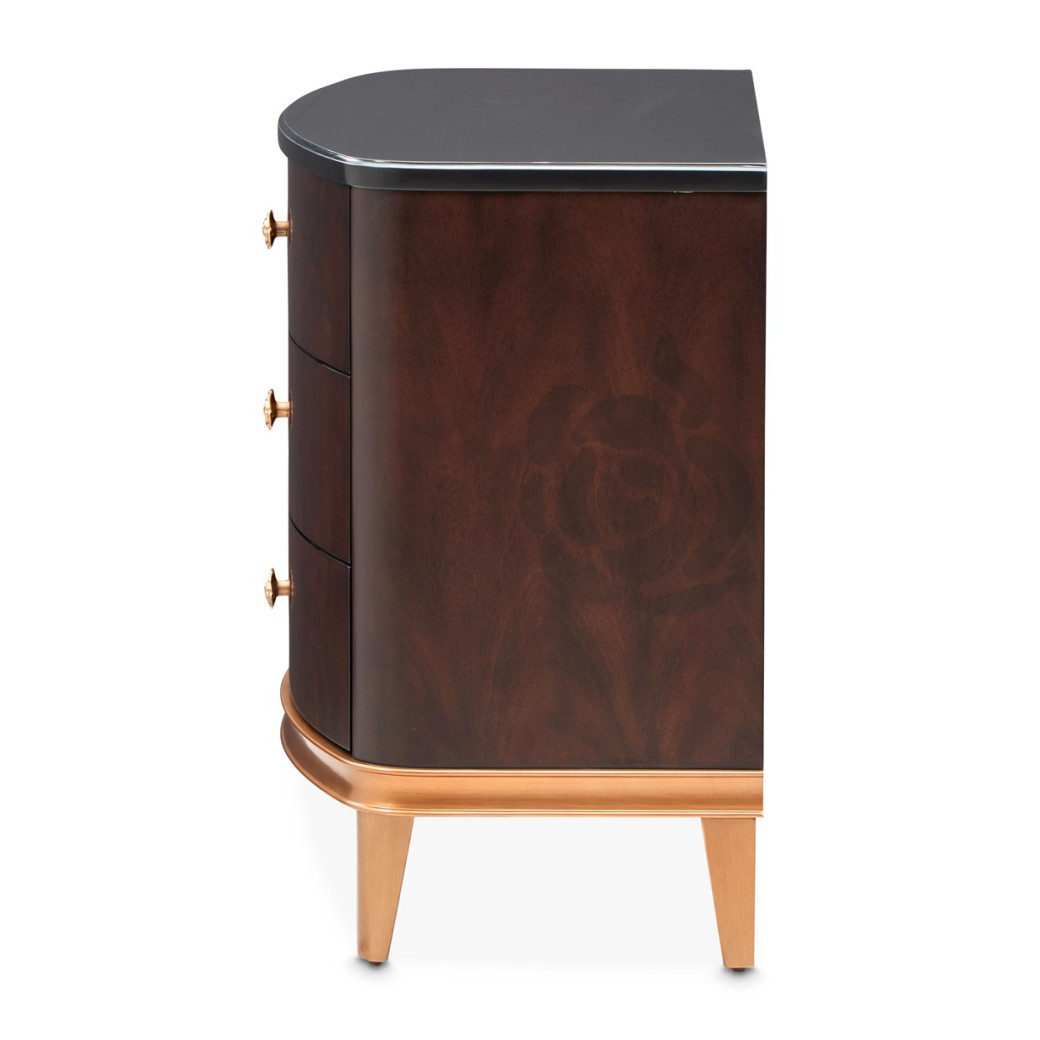 Nightstand Warm Pecan Camellia Field Collection By Michael Amini 9090040-400
