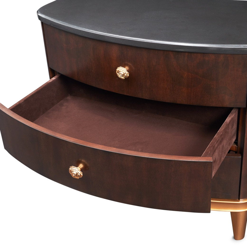 Nightstand Warm Pecan Camellia Field Collection By Michael Amini 9090040-400